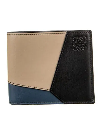 Pre-owned Loewe 2025 Leather Bifold Wallet In Neutrals