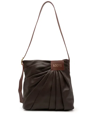 Pre-owned Loewe 2025 Mellow Nappa Draped Tote Bag In Brown