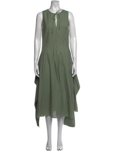 Pre-owned Loewe 2025 Midi Length Dress In Green