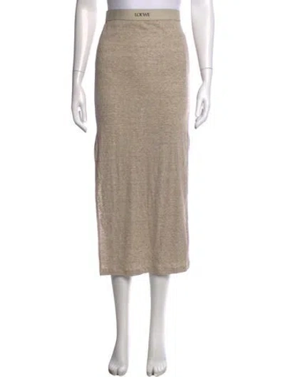 Pre-owned Loewe 2025 Midi Length Skirt In Neutrals