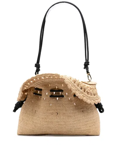 Pre-owned Loewe 2025 Paulas Ibiza Medium Raffia Flamenco Tote Bag In Brown
