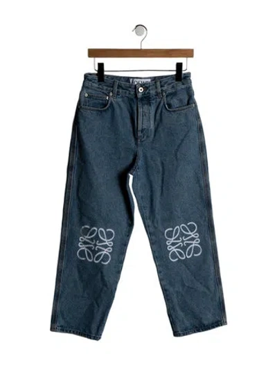 Pre-owned Loewe 2025 Straight Leg Jeans In Blue