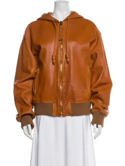 Pre-owned Loewe 2025 Wool Bomber Jacket In Orange