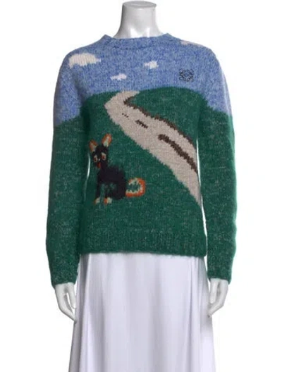 Pre-owned Loewe 2026 X Louis Wain Sweater In Green