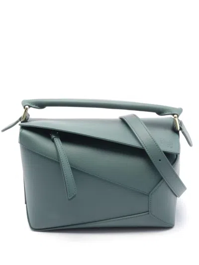 Pre-owned Loewe 20s Small Puzzle Edge Handbag In Green