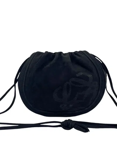 Pre-owned Loewe 20th Century Leater Anagram Shoulder Bag In Black