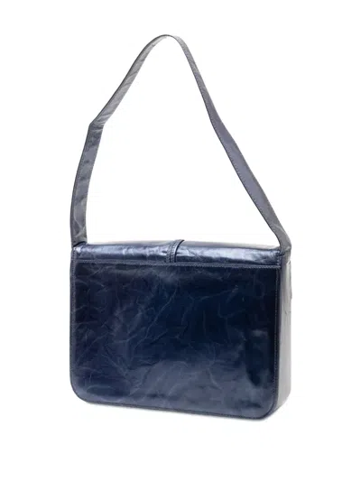 Pre-owned Loewe 20th Century Leather Flap Shoulder Bag In Blue