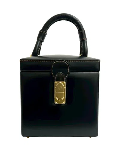 Pre-owned Loewe 20th Century Leather Vanity Bag In Black