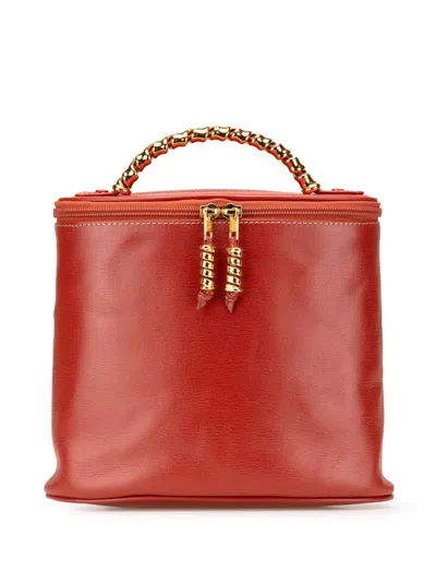 Pre-owned Loewe 20th Century Leather Velasquez Twist Vanity Bag In Red