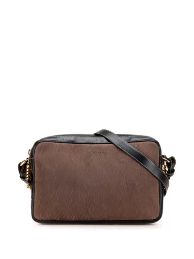 Pre-owned Loewe 20th Century Leather Velazquez Twist Crossbody Bag In Black