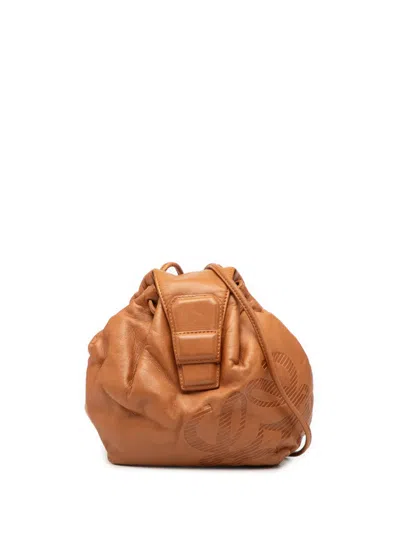 Pre-owned Loewe 20th Century Mini Anagram Leather Crossbody Bag In Brown