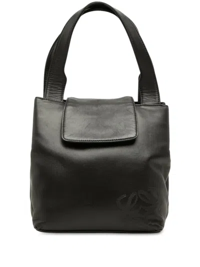 Pre-owned Loewe 20th Century Nappa Anagram Handbag In Black