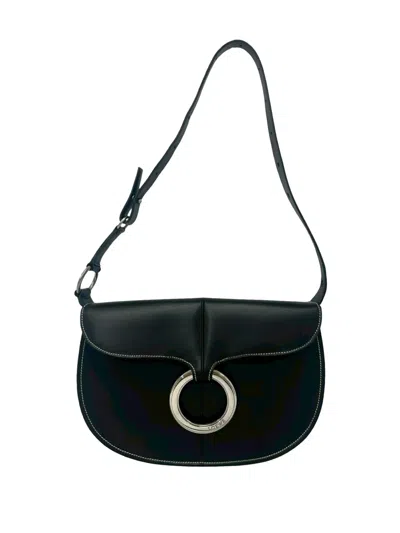 Pre-owned Loewe 20th Century Special Edition Dulcinea Leather Ring Shoulder Bag In Black