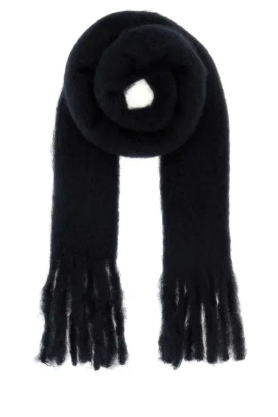 Loewe Wool Blend Scarf In Black