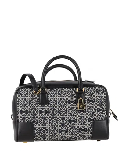 Pre-owned Loewe 28 Amazona Anagram Tote Bag In Black