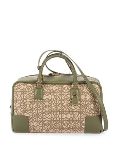 Pre-owned Loewe 28 Amazona Anagram Tote Bag In Green