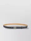 Loewe Textured Calfskin Belt With Gold-tone Buckle In Gray