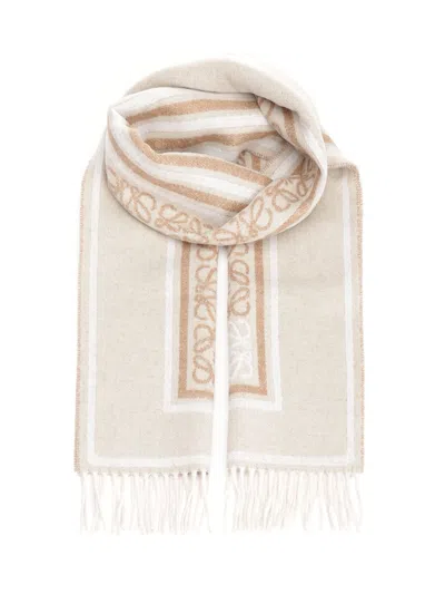Loewe 30x160 Scarf Scarves And Foulards Beige In White