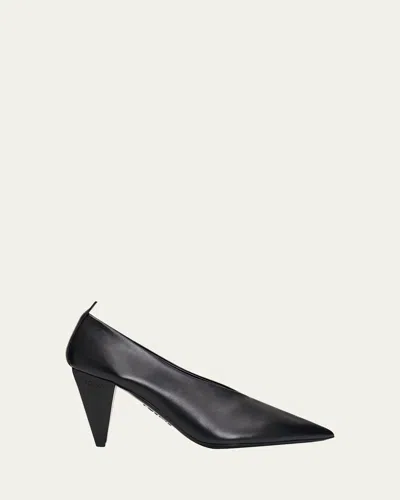 Loewe 45mm Origami Cubic Leather Pumps In Black