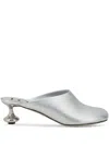 Loewe Toy Mule In Laminated Lambskin In Silver