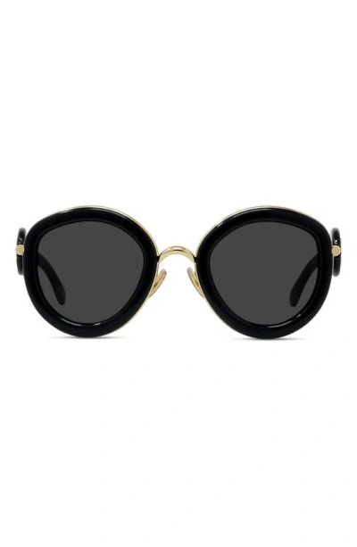 Loewe Golden Anagram Acetate Round Sunglasses In Sblksmk