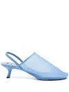 Loewe Scarpe Con Tacco Petal In Rete Ceruleo Donna In Blue
