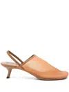 Loewe Kitten Heel Mesh Open Toe Pumps In Orange