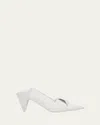 Loewe Leather Origami Mules Pointed Toe Sculptural Heel In White