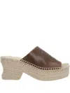 Loewe Petal Platform Espadrilles In Vegetable Tanned Calfskin Sandals Brown In Brown
