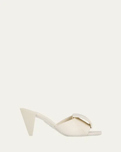 Loewe 85mm Origami Leather Slide Sandals In White