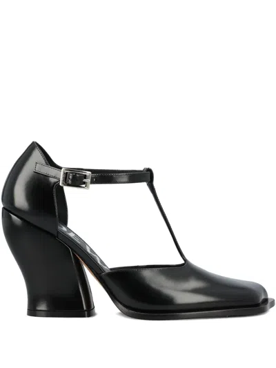 Loewe Leather Onda T-bar Pumps 90 In Animal Print