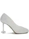 Loewe Toy Crystal-embellished Mesh Pumps In White