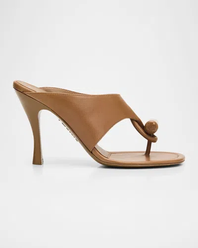 Loewe 90mm Toggle Leather Thong Sandals In Brown