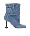 Loewe Toy Panta 90 Denim Ankle Boots In Blue