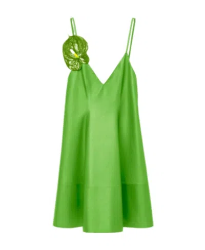 Loewe A Dress With Thin Shoulder Straps In Green