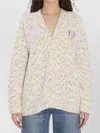 Loewe Anagram V-neck Trapeze Cardigan In White