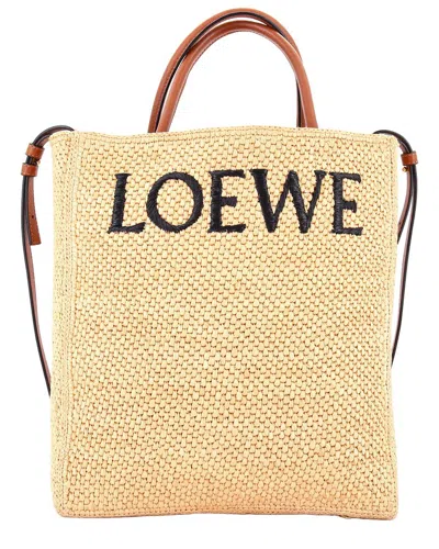 Pre-owned Loewe A4 Tote Raffia And North South (authentic Pre-loved)