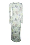 Loewe Women Morning Glory Print Cotton And Silk Multicolor Dress