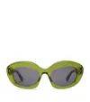 Loewe Acetate Dawn Oval Sunglasses In Green
