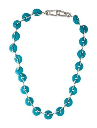 Pre-owned Loewe Acetate Donut Chain Necklace, 26.25" In Blue