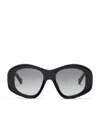 Loewe Anagram 51mm Beveled Acetate Pentagon Sunglasses In Black