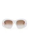 Loewe Beveled Pentagon Sunglasses For Woman In White