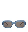 Loewe Acetate Rectangular Slim Sunglasses In Blue