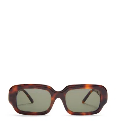 Loewe Acetate Rectangular Slim Sunglasses In Brown