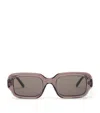 Loewe Acetate Rectangular Slim Sunglasses In Brown