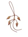 Loewe Acorn Leather Charm In Brown