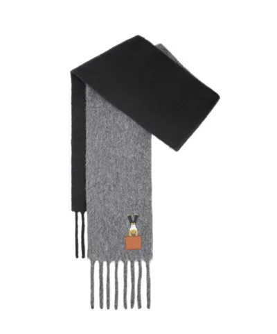 Loewe Scarf In Alpaca And Wool Blend In Gray