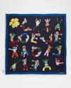 Loewe Acrobat Print Silk Twill Scarf