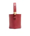 Loewe Medium Pebble Bucket Bag In Calf Leather In Red