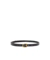 Loewe Round Soft Logo Engraved Buckle Leather Belt In Black